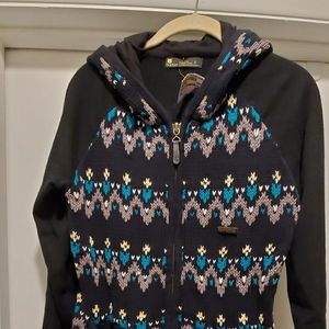 Burton women's large zip up knit sweatshirt